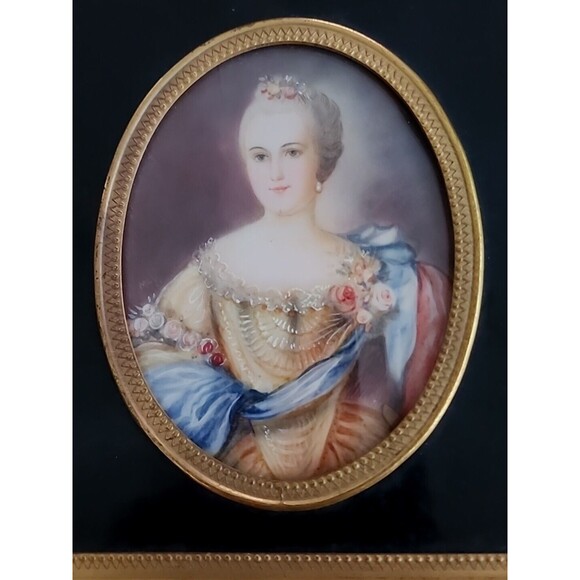Signed MEY Antique Austrian Royalty Miniature Portrait Hand Painting Framed - Picture 5 of 12